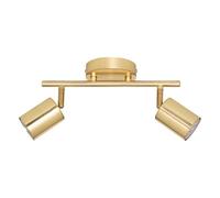 Atmosphera - Lampada da soffitto 2 applique in metallo vico dorato, 25,5 cm