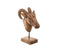 Atmosphera - Oggetto decorativo Testa di Ariete in Legno H 31 cm