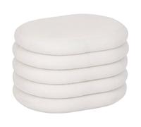 Atmosphera - Pouf contenitore Giulia, tessuto bouclé bianco, L 59 x P 45 x H 40 cm - Per soggiorno, camera da letto, corridoio, mobile contenitore