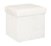 Atmosphera - Pouf pieghevole "Ezzio" - legno - bianco