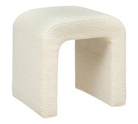 Atmosphera - Puf Sevi en Tejido Bou lanco - 41 x 35,5 x 43 cm, Estilo escandinavo - Asiento adicional para salón y dormitorio