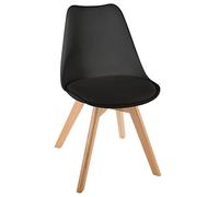Atmosphera - Sedia Baya nera con gambe in faggio
