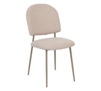 Atmosphera - Sedia da pranzo Kamili - Beige - H 84 cm - Tessuto imbottito, gambe in metallo - Per cucina, soggiorno, ufficio