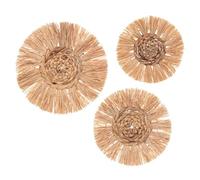ATMOSPHERA CREATEUR D'INTERIEUR - Set di 3 decorazioni murali in rafia d25 30 36cm