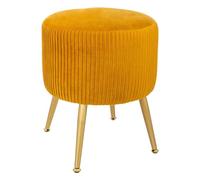 ATMOSPHERA CREATEUR D'INTERIEUR - Sgabello in velluto plissettato giallo senape