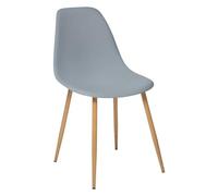 Atmosphera - Silla Taho, Gris, Estilo Escandinavo, 46 x 52 x 86 cm, Patas de Metal con Efecto Madera - Para Comedor, Cocina, Oficina