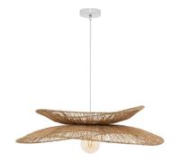 Atmosphera - Sospensione Alara in iuta intrecciata Beige D. 69,5 cm, altezza regolabile, lampada in stile bohemien, per soggiorno, sala da pranzo, camera da letto