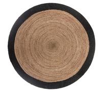 ATMOSPHERA CREATEUR D'INTERIEUR - Tappeto in iuta bordo nero nero D120cm