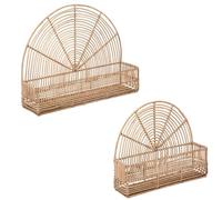Atmosphera Wonder - Set di 2 mensole da parete in rattan
