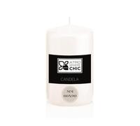 Atmosphere Chic Candela Bianca Ø60x90mm - Lunga Durata, Anti-Goccia, Perfetta per Atmosfera Rilassante e Decorazione Casa, Non Profumata
