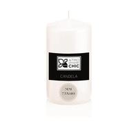Atmosphere Chic Candela Bianca Ø75x110mm - Lunga Durata, Anti-Goccia, Perfetta per Atmosfera Rilassante e Decorazione Casa, Non Profumata