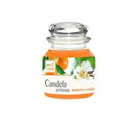 Atmosphere Chic, Candela Profumata Giara Grande 310gr, Mandarino e Vaniglia, Stoppino naturale, durata fino 120 ore