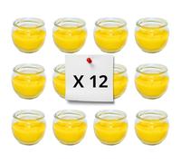 Atmosphere Chic Set 12 Candele alla Citronella Naturali - Repellente per Zanzare, Sicure e Profumate - Vasetti in Vetro 6x6,5 cm, Uso Interno ed Esterno