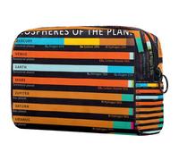 Atmospheres of The Planets - Trousse da donna, per articoli da toeletta da viaggio, grande, pratica borsa organizer con cerniera, Multi, 18.5x7.5x13cm/7.3x3x5.1in, Beauty case