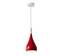 Atmospheric Chandelier, American Style Color Hanging Lamp, Farmhouse Wood Art Decorative Pendant Lights, Home & Office Decor Light Fixture for Bedroom, Dining Room, Study(Red)