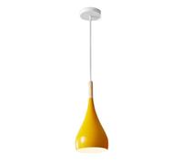 Atmospheric Chandelier, American Style Color Hanging Lamp, Farmhouse Wood Art Decorative Pendant Lights, Home & Office Decor Light Fixture for Bedroom, Dining Room, Study(Yellow)