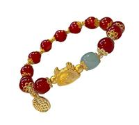 ATMRC Bracciale con perline di cristallo rosso da donna, accessorio simbolo del drago Fortuna e prosperità ispirate allo zodiaco