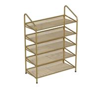 ATMRC Scarpiere Scarpiera multistrato Portascarpe in metallo Organizzatore for riporre scarpe in ferro, grande capacità, salvaspazio for ripiano for scarpe da ingresso Soggiorno(Gold,65 * 26 * 77cm)