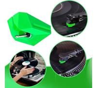 ATN95E - Puntina di ricambio per giradischi Audio Technica AT LP120X con pennello, compatibile con cartucce della serie VM95 per una migliore riproduzione (verde)