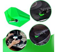 ATN95E Stylus di ricambio per giradischi in vinile Audio Technica AT LP120X compatibile con cartucce della serie VM95 e viene fornito con spazzola di manutenzione (verde)