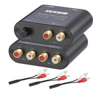 AtNeDcVh 2 porti 1 ingresso 2 uscita / 2 ingresso 1 uscita commutatore audio bidirezionale compatibile per RCA 3,5mm porte, stereo a 2 vie canale L/R altoparlante cuffie selettore audio splitter box