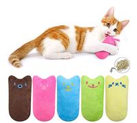 atnight - Set di 5 peluche a forma di pollice, con erba gatta e erba gatta interattiva, giocattolo da masticare per tutti i gatti e gatti.