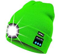 ATNKE Berretto Bluetooth con LED Illuminato, USB Ricaricabile Wireless Musicale Cappello Corsa Ultra Bright 4 LED Impermeabile Lampada per Sci Escursionismo Campeggio Ciclismo