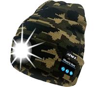 ATNKE Berretto Bluetooth con LED Illuminato, USB Ricaricabile Wireless Musicale Cappello Corsa Ultra Bright 4 LED Impermeabile Lampada per Sci Escursionismo Campeggio Ciclismo