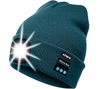 ATNKE Berretto Bluetooth con LED Illuminato, USB Ricaricabile Wireless Musicale Cappello Corsa Ultra Bright 4 LED Impermeabile Lampada per Sci Escursionismo Campeggio Ciclismo