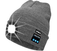 ATNKE Berretto Bluetooth con LED Illuminato, USB Ricaricabile Wireless Musicale Cappello Corsa Ultra Bright 4 LED Impermeabile Lampada per Sci Escursionismo Campeggio Ciclismo