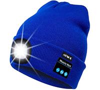 ATNKE Berretto Bluetooth con LED Illuminato, USB Ricaricabile Wireless Musicale Cappello Corsa Ultra Bright 4 LED Impermeabile Lampada per Sci Escursionismo Campeggio Ciclismo