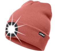 ATNKE LED Cappello Illuminato Berretto,USB Ricaricabile Cappello da Corsa 4 LED Impermeabile Luce Invernale Calda Lampada Frontale Regali per Uomo e Donna (Pasta Fagioli Polvere, Taglia Unica)
