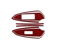 ATNVSA Striscia di rivestimento del pulsante di controllo del finestrino Compatibile per Lexus RC300 RC350 RC200T 2015-2022 Modelli Adesivo in fibra di carbonio Real core Accessori per auto (RHD Rosso