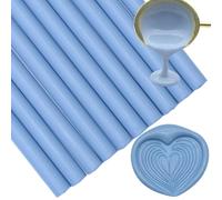 Atobpp - Set di 10 bastoncini di cera per sigillatura di cera, per timbri di cera, lettere di cera, bastoncini per colla da 0,43" (blu polvere)