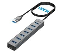 atolla Hub USB 3.0 a 7 porte con cavo da 100 cm, in alluminio
