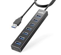atolla Hub USB 3.0 a 7 porte con cavo lungo 1 m, splitter hub USB in alluminio