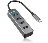 atolla Hub USB C, adattatore da USB C a USB in alluminio con porta USB 3.0 e 3 porte USB 2.0 per MacBook Pro/Air, iPad Pro, Chromebook, XPS e altro