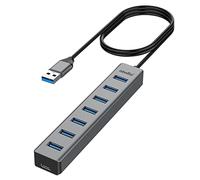 Atolla USB 3.0 Hub, 7 Ports Aluminium Multi USB Hub, 1M USB Adapter Expansion Cable for PC, Laptop, MacBook Pro, etc