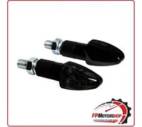 COPPIA DI FRECCE A LED 12V PER MOTO LAMPA 90101 OMOLOGATO E13 NERO UNIVERSALE+OM