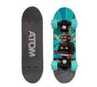 Atom - Skateboard in acero da 43,2 cm, per principianti o professionisti, mini cruiser per bambini e adolescenti, con camion in PP da 7,6 cm, adatto per tutti i bambini dai 5 anni in su, design robot