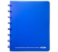 Atoma - Quaderno A5 con anelli - 72 fogli staccabili (144 pagine) con margine - Copertina in polipropilene riciclabile (blu - a quadretti (5 x 5 mm))