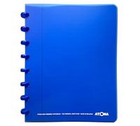 Atoma - Quaderno A5 con anelli - 72 fogli staccabili (144 pagine) con margine - Copertina in polipropilene riciclabile (blu - rigato (8 mm))