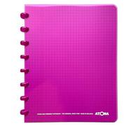 Atoma - Quaderno A5 con anelli - 72 fogli staccabili (144 pagine) con margine - Copertina in polipropilene riciclabile (viola - Quadrato (5 x 5 mm))
