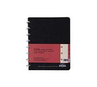 Atoma - Taccuino A5 formato del sachetto, 144 paginas pulito, nero