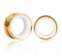 Atomhole 2 dilatatori a vite cava, a due tonalità, ipoallergenici, per orecchie allungate, piercing per il corpo, gioielli per donne e uomini (8-16 mm), 8mm(0G), Metallo, Non pietra preziosa