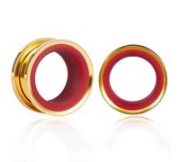 Atomhole 2 dilatatori a vite cava, a due tonalità, ipoallergenici, per orecchie allungate, piercing per il corpo, gioielli per donne e uomini (8-16 mm), 16mm(5/8"), Metallo, Non pietra preziosa