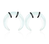 Atomhole Kit di dilatazione per setto nasale in vetro, a forma di C, a ferro di cavallo a forma di bufalo, anelli conici per piercing al naso e all'orecchio, 12G, 8G, 6G, 4G, 2G, 2G, 2 pezzi, 4mm(6G