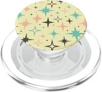 Atomic Age Stars Rosa Blu Marrone Su Giallo Mid Century Retro PopSockets PopGrip per MagSafe