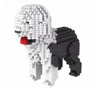 Atomic Building Cane da pastore inglese o Bobtail (English Shepherd). Figura da Assemblare con nanoblocchi. 950 pezzi.