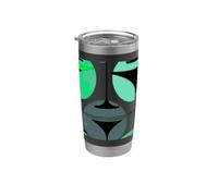Atomic - Martini ispirati agli anni Cinquanta, colore: grigio, blu acqua Bicchiere termico in acciaio inox doppia parete